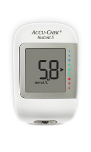 ACCU-CHEK INSTANT METER+STRIPS BOX 50 mmol/L | أكيو تشيك إنستانت (مليمول/لتر) جهاز فحص السكر بالدم + علبة أشرطة فحص