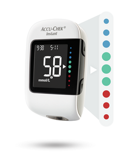 ACCU-CHEK INSTANT METER+STRIPS BOX 50 mmol/L | أكيو تشيك إنستانت (مليمول/لتر) جهاز فحص السكر بالدم + علبة أشرطة فحص